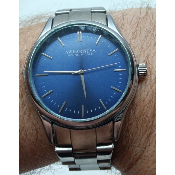 Kenneth Cole New York Other - Men's AWEARNESS‎ by Kenneth Cole Quartz Stainless Steel Blue Face Watch